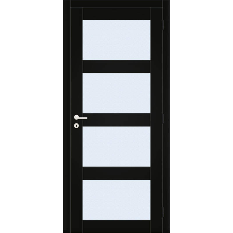 Porte vitrée Laminado noir mat verre mat 73 x 201,5 cm THYS