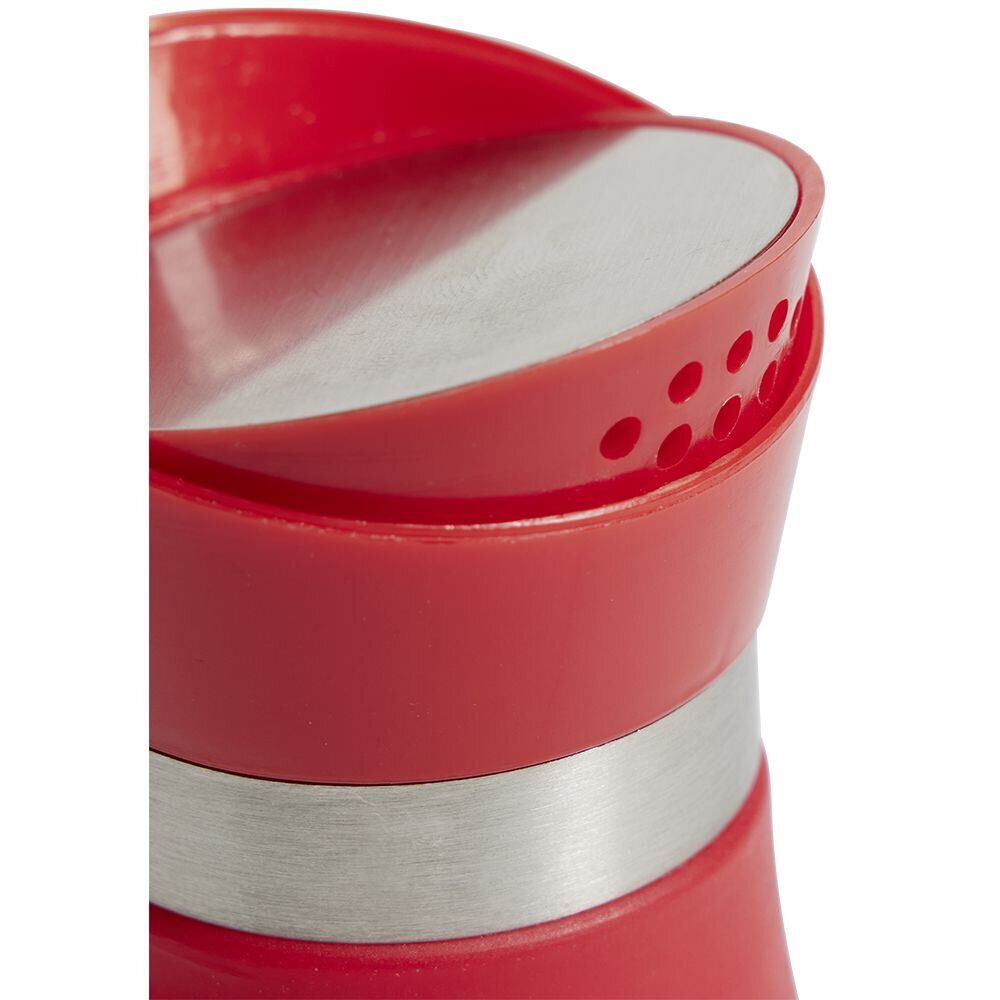 Salière et poivrière 130ml verre et plastique rouge