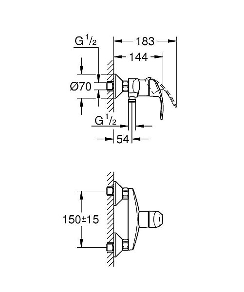 Grohe Eurosmart Mitigeur de douche DN 15 (G-33555002)