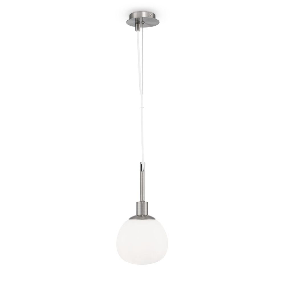 Lampa wisząca nikiel-biała ERICH 1xE14x40W wym: 153x15x15 cm Maytoni