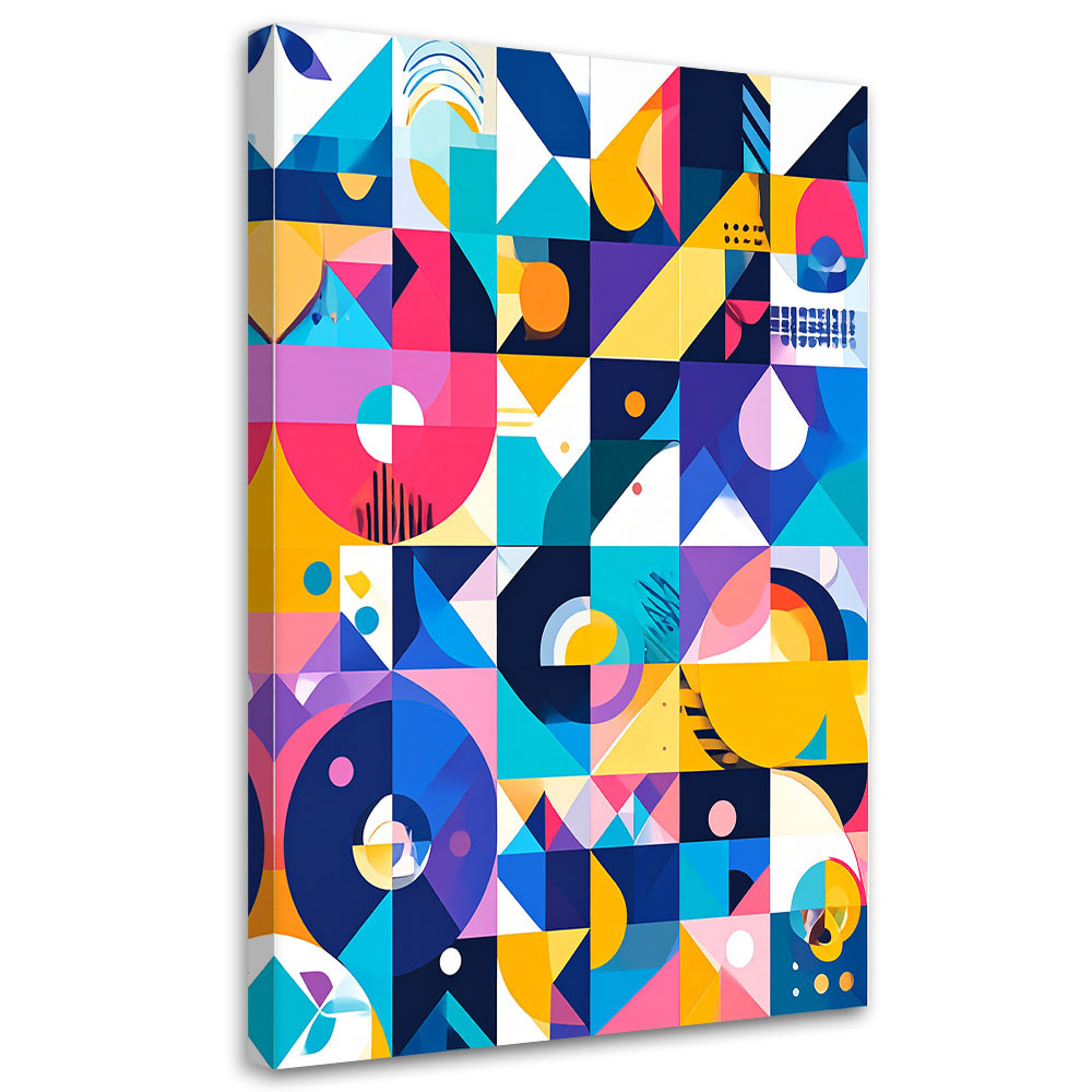 Obraz nowoczesny do salonu biura, Bauhaus kolorowa abstrakcja 20x30