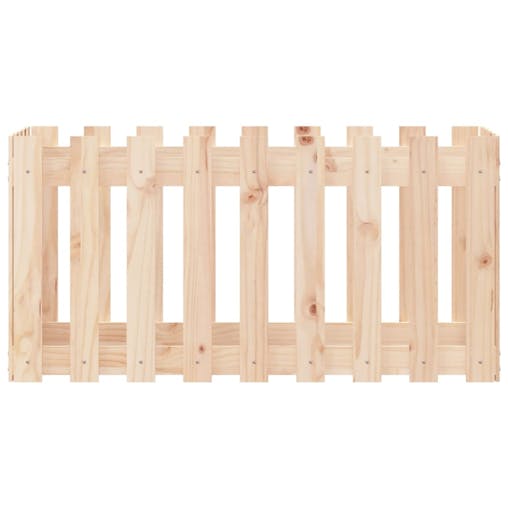 NNEVL Garden Raised Bed with Fence Design 100x50x50 cm Solid Wood Pine