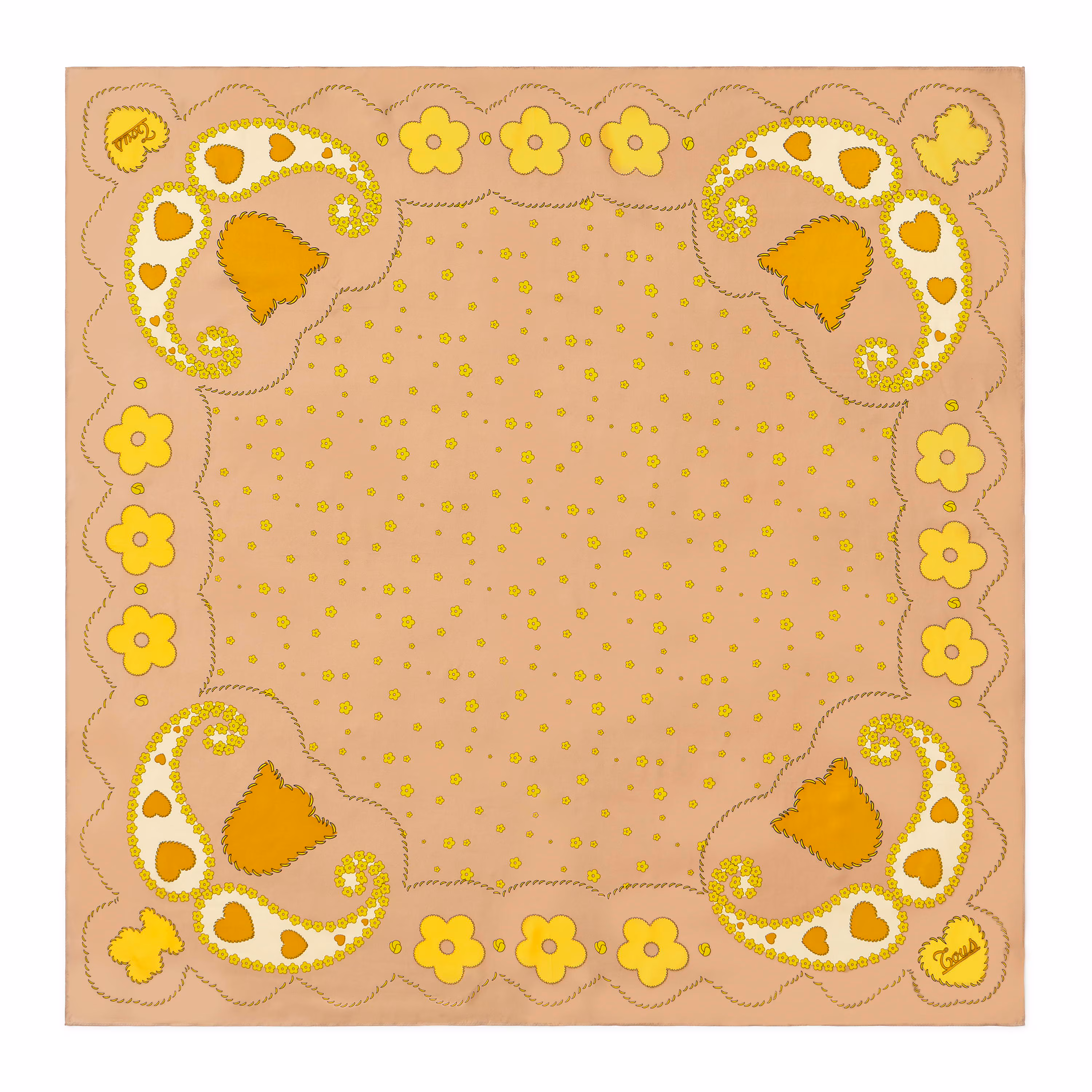 Pañuelo cuadrado arena TOUS Motifs Paisley