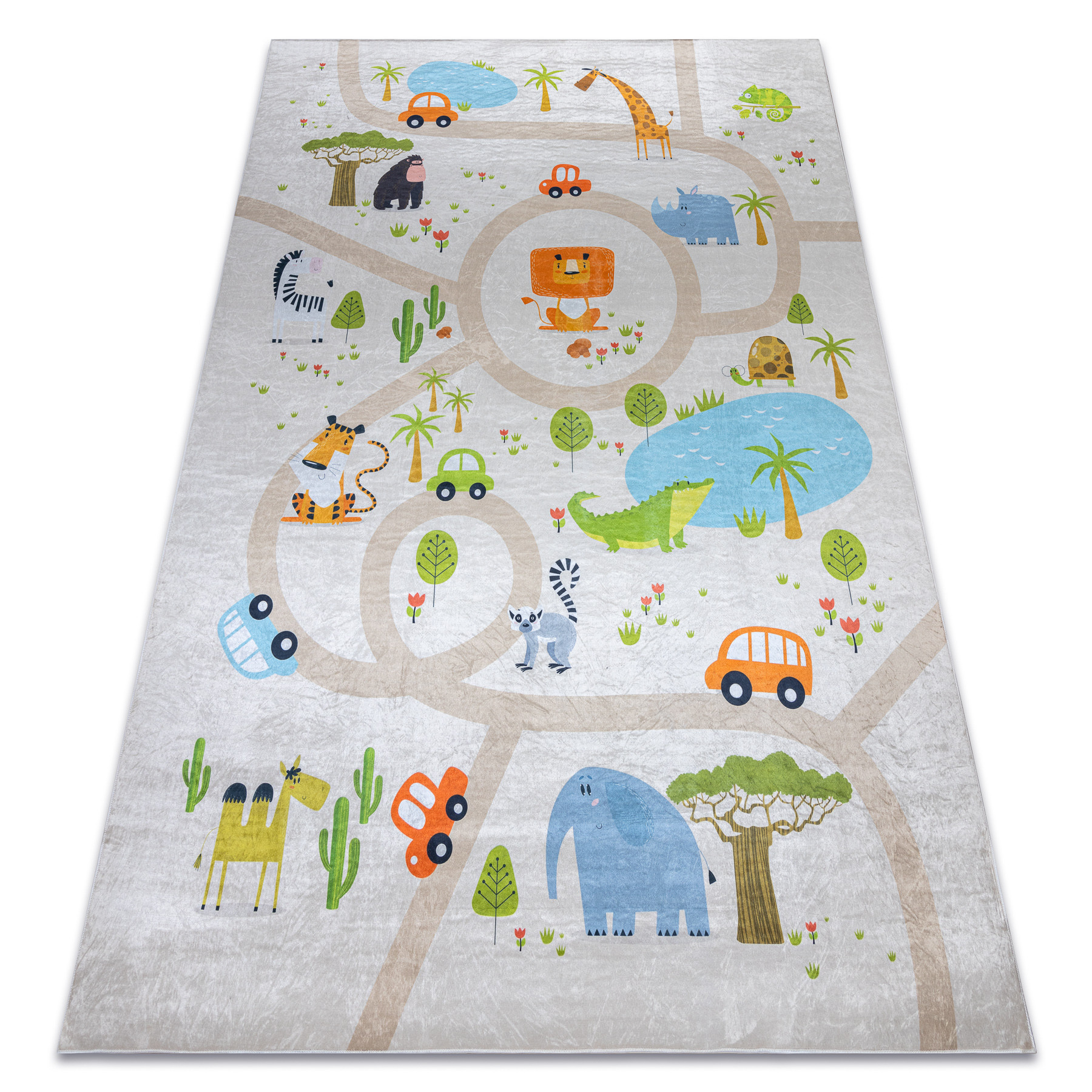 Dywan do prania BAMBINO 50230 Zoo, ulice, uliczki dla dzieci, 80x150 cm