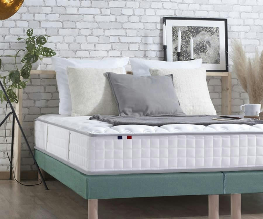 ENSEMBLE COSMOS - Ensemble matelas ressorts sommier vert 180x200