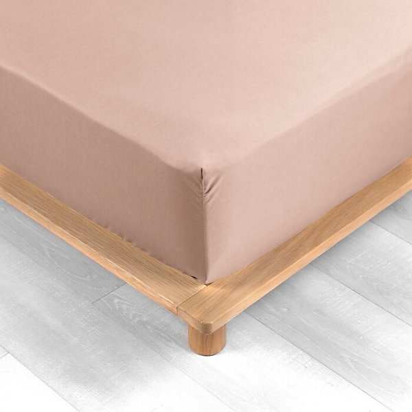 Drap Housse 1 Personne 90 x 190 cm Percale Unie 78 Fils Nude