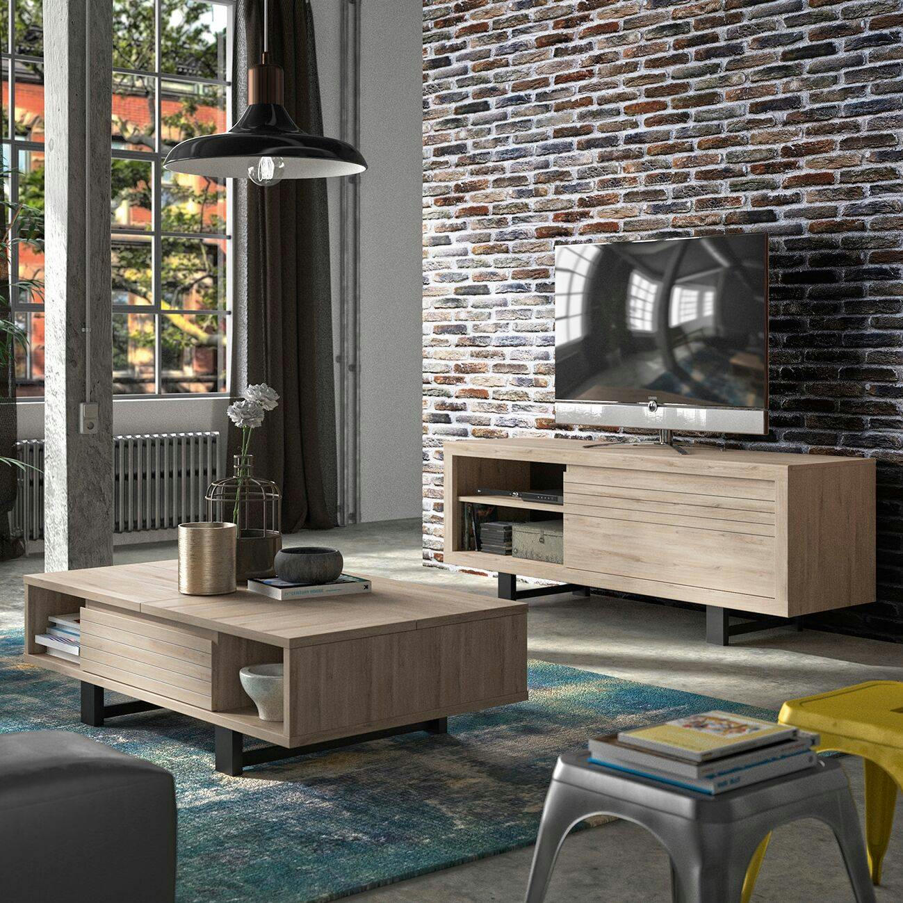 CLAY - Banc TV effet bois