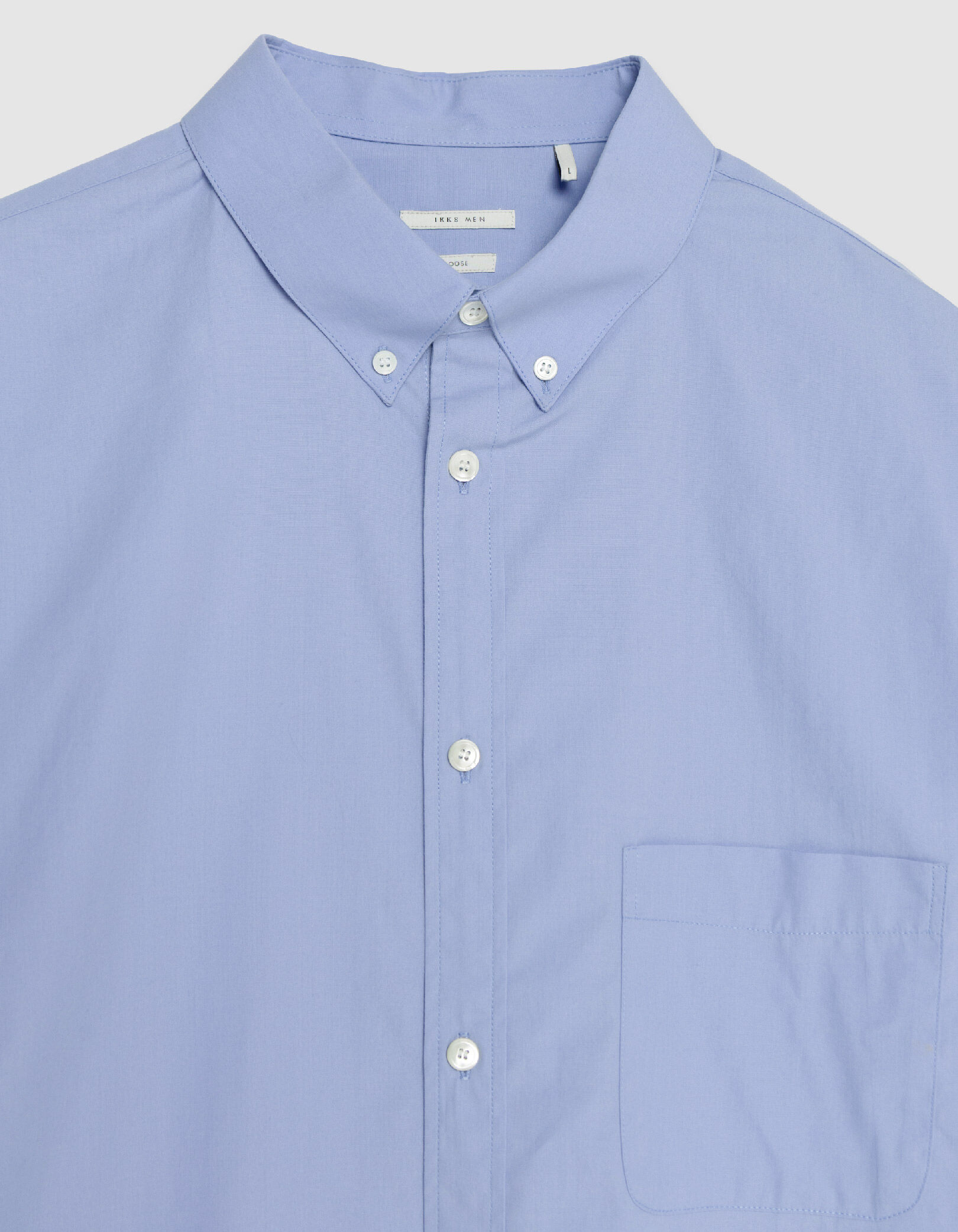 Chemise loose bleue unie coton bio Homme