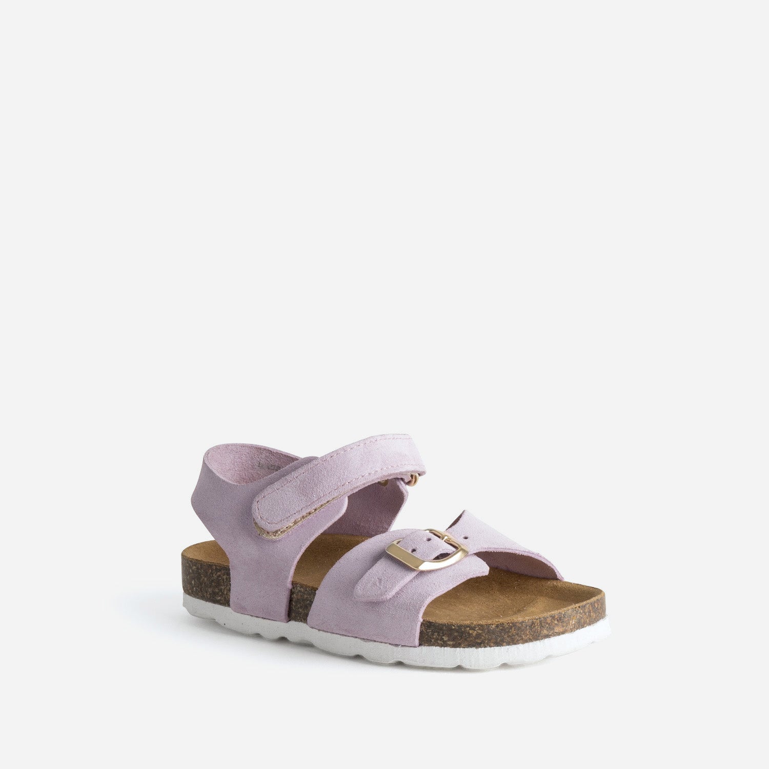 Sandale BUGGY parme cuir velours