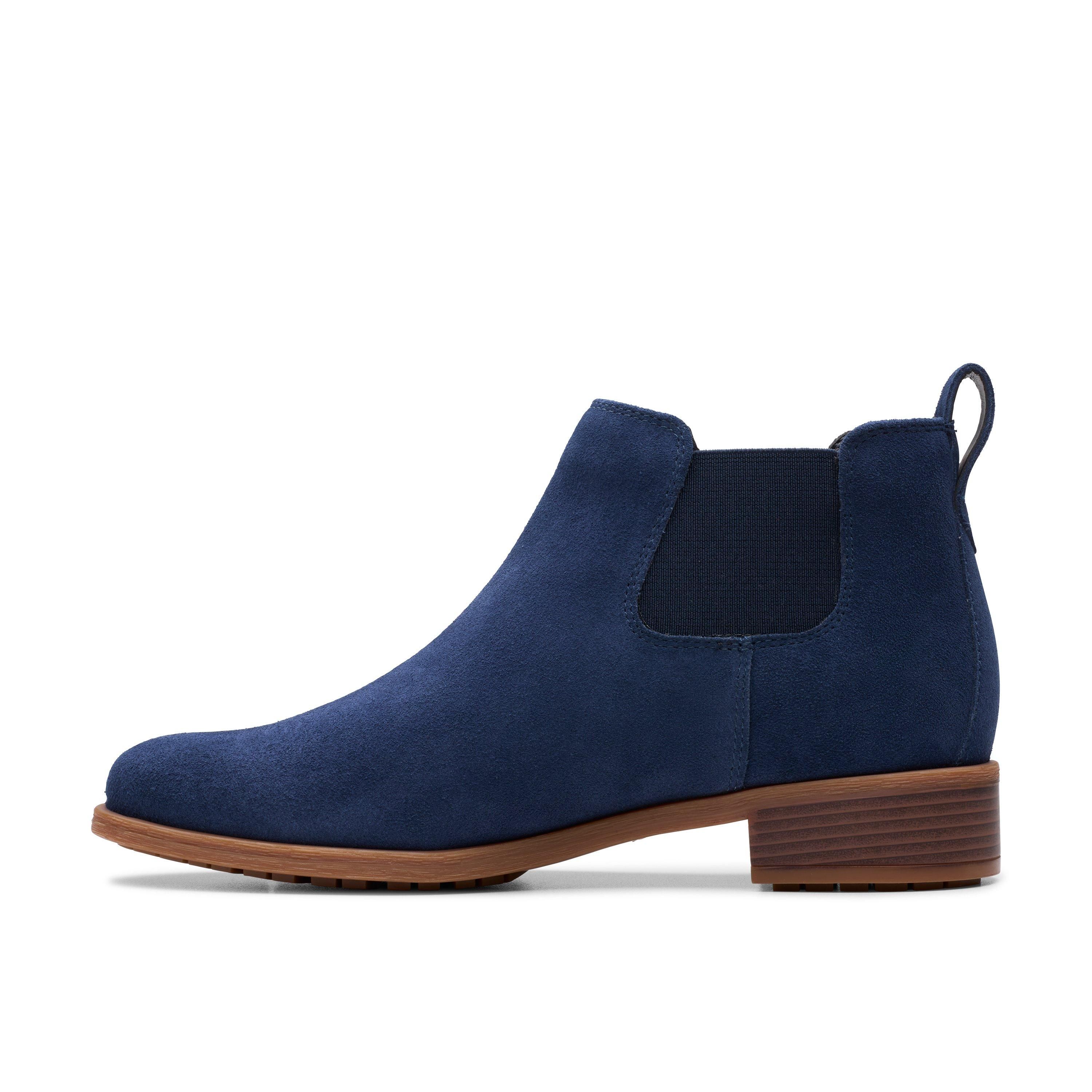 Clarks Havisham Top Ankle Boot Navy Suede Ankle Boots