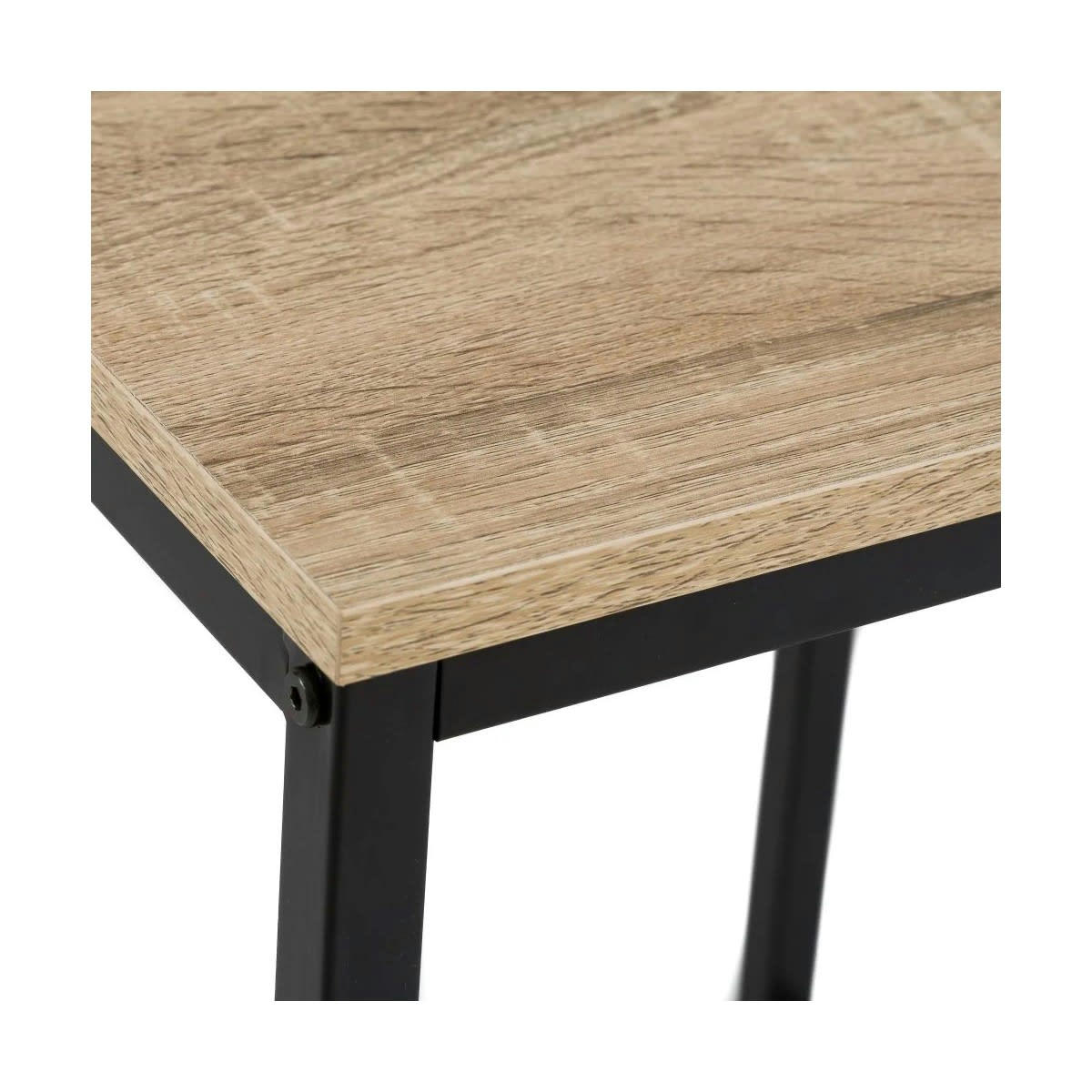 - Table d'appoint carrée en bois et métal