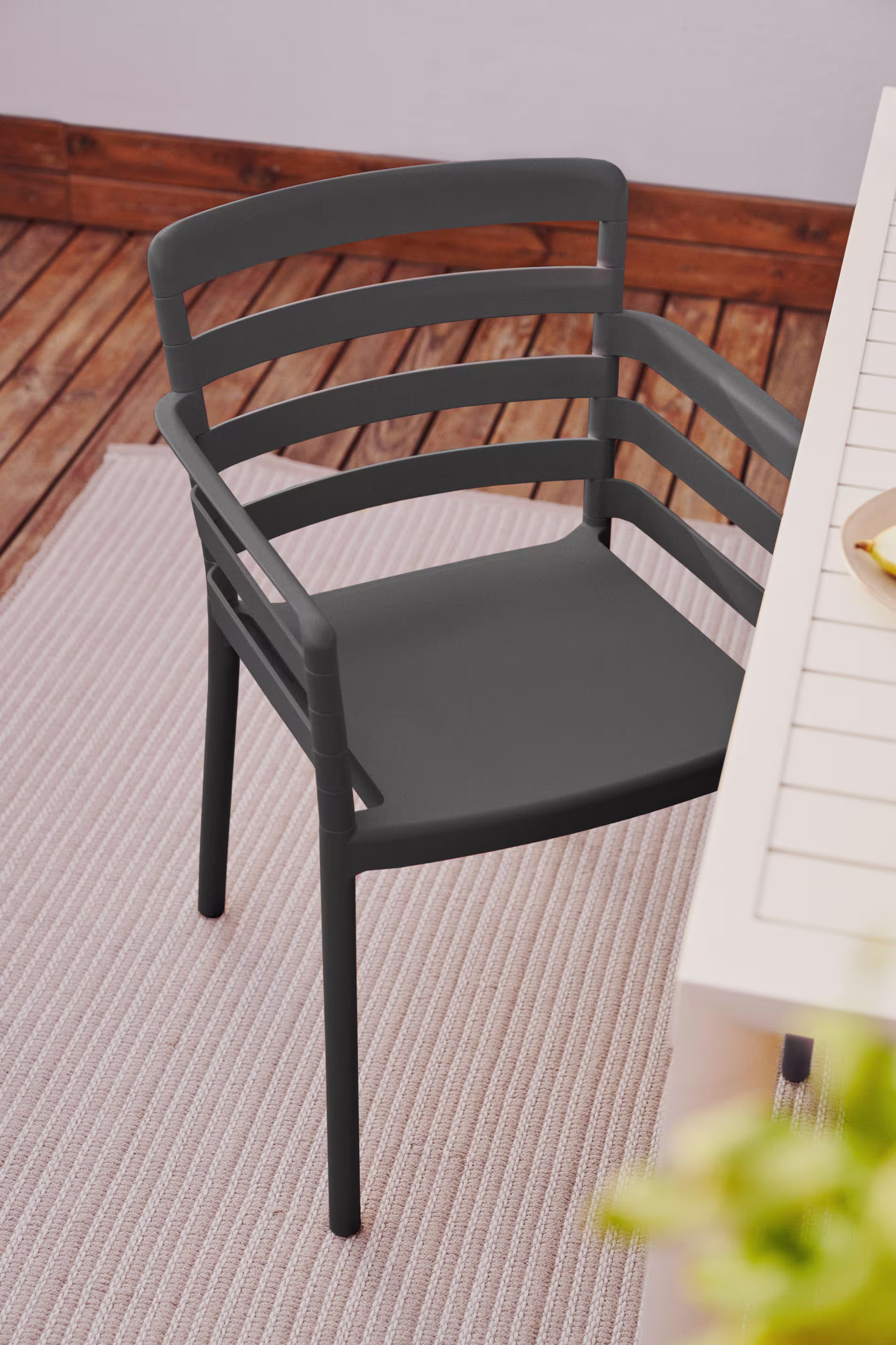 Silla de exterior apilable Nariet negro