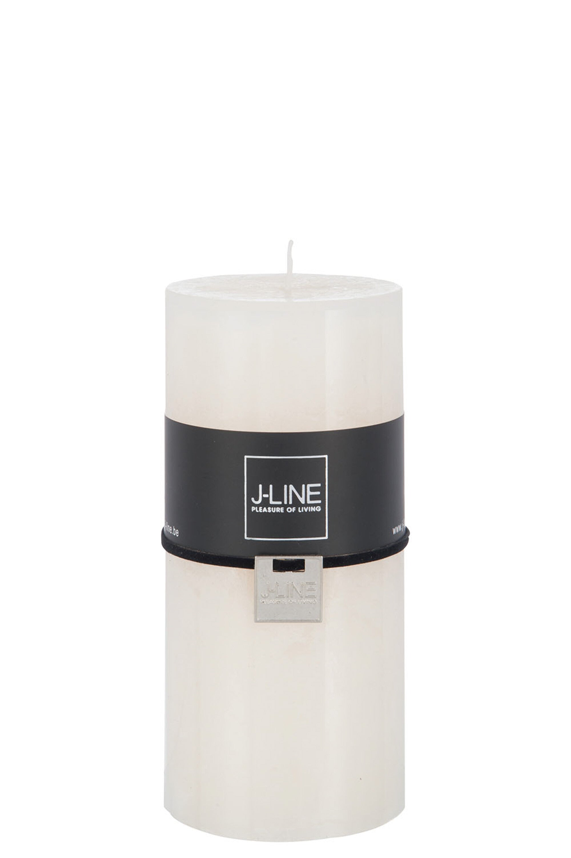 J-Line cilinderkaars - vanille - wit - large - 52U - 6 stuks