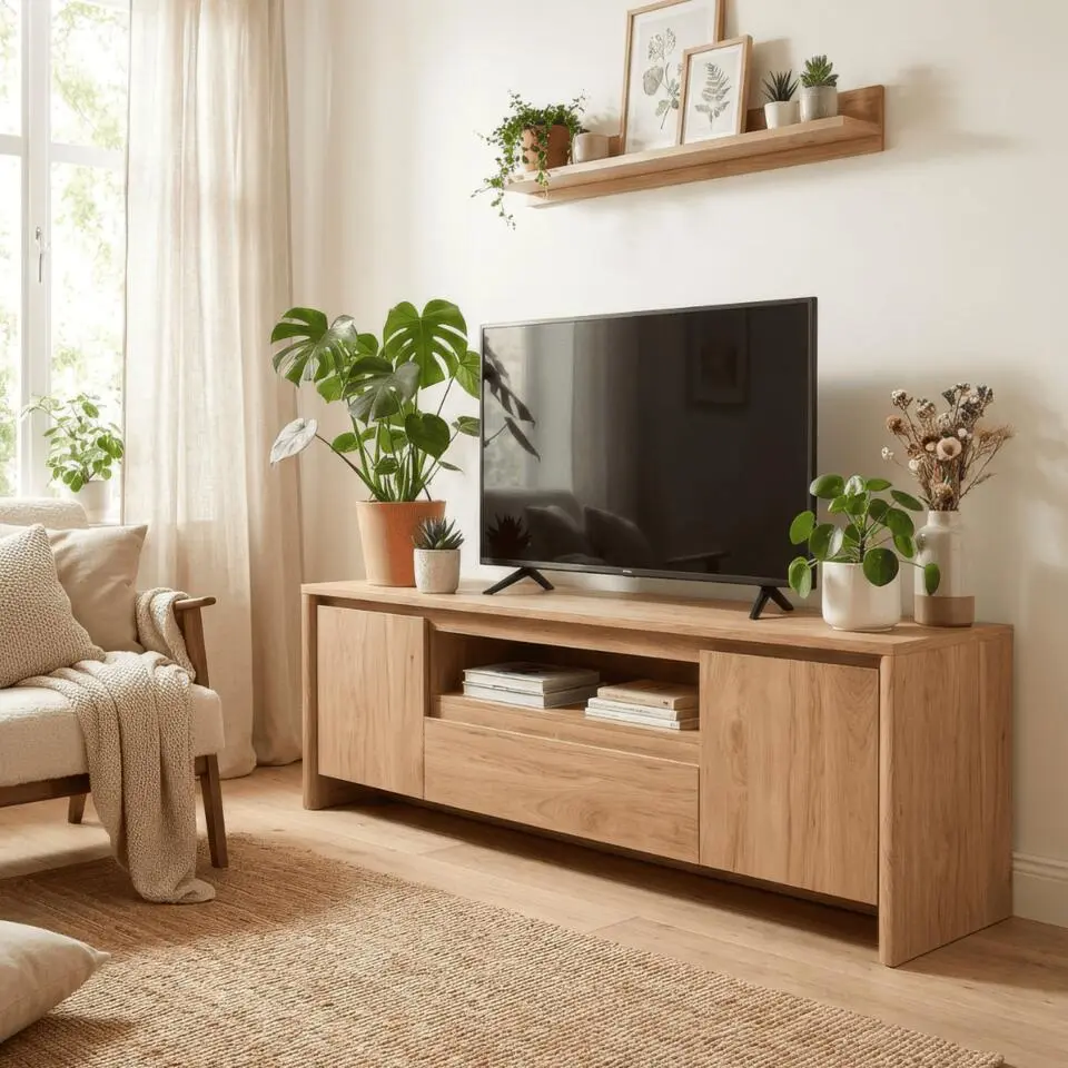 Calicosy - TV-meubel SOREN - licht hout 163,5x40x59 cm