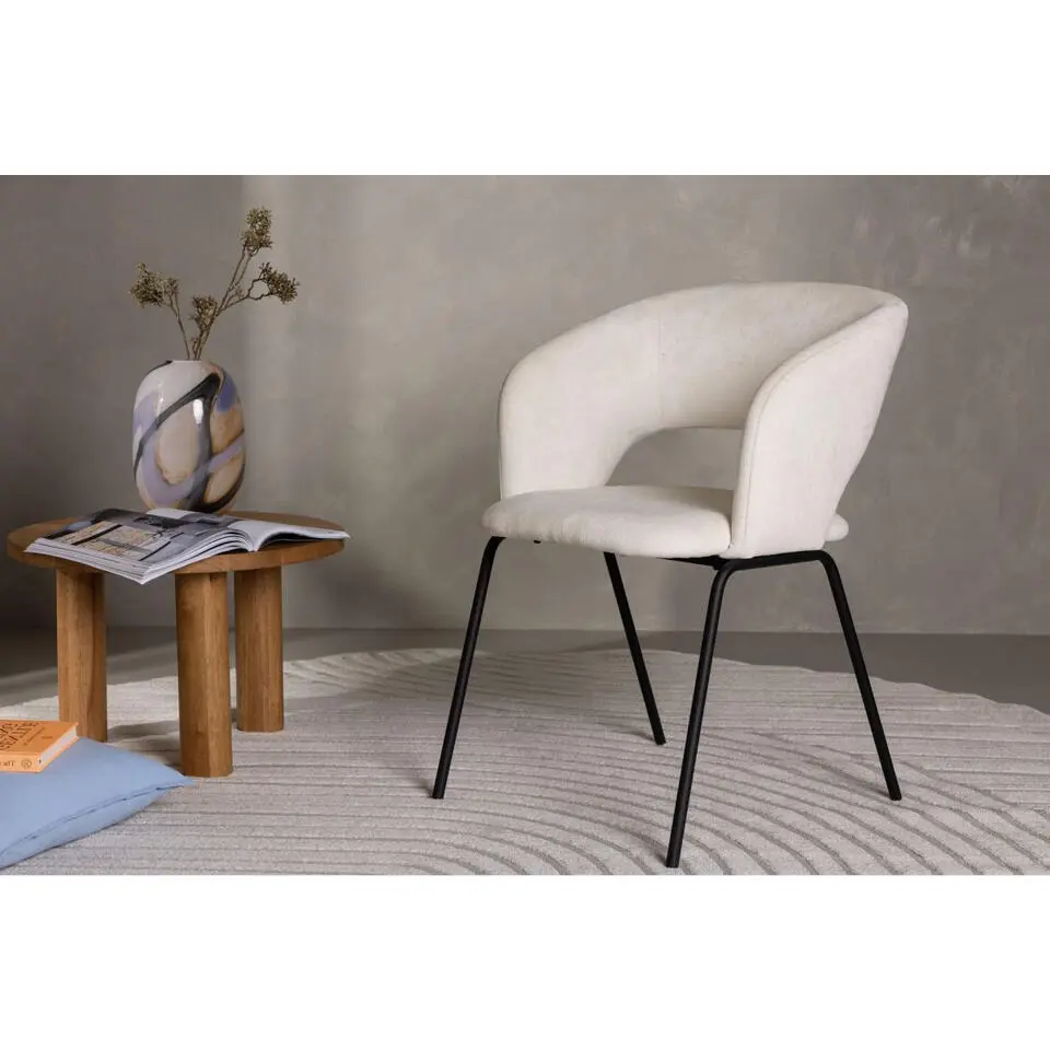 Svea - Pirlo eetkamerstoel - linnen - wit