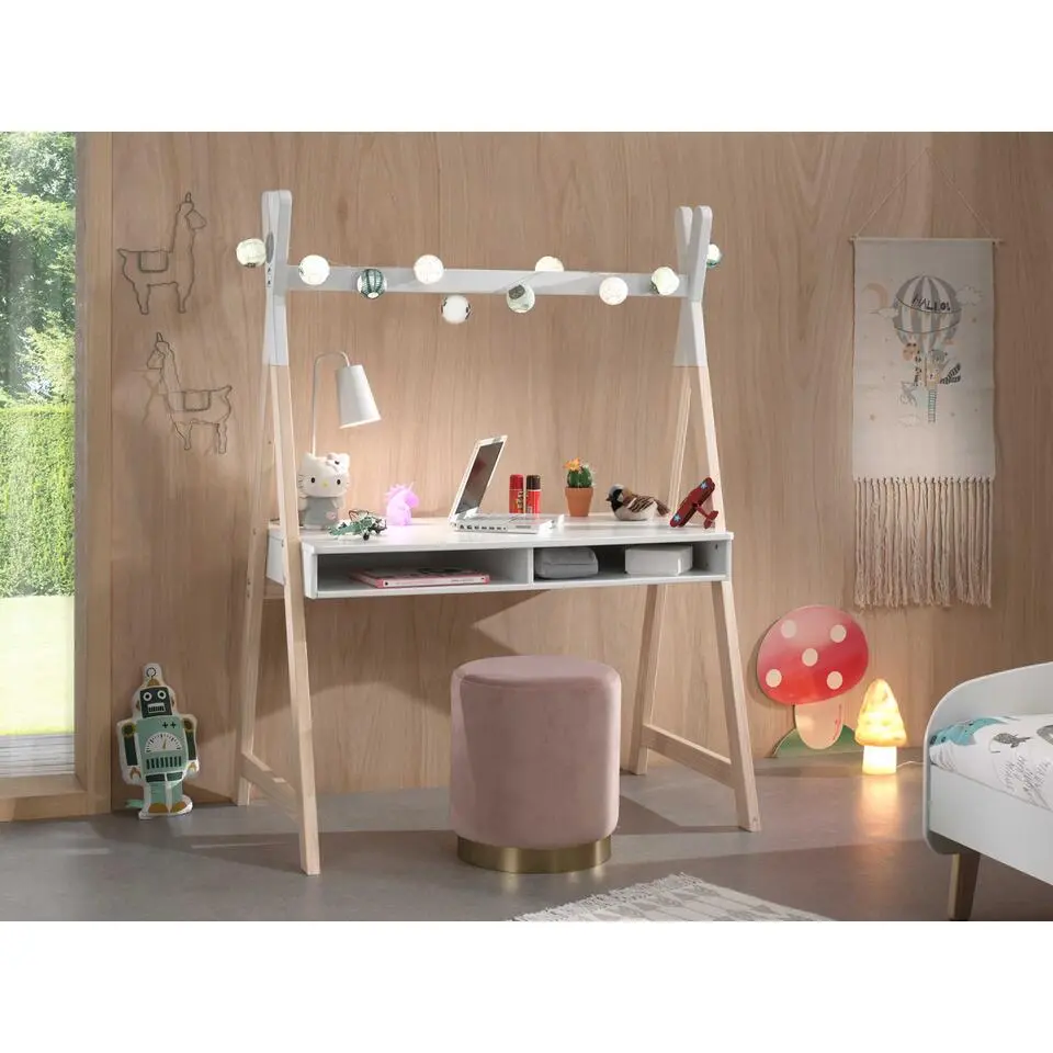 Bureau Kiddy Tipi 116x75 MDF - grenen /wit