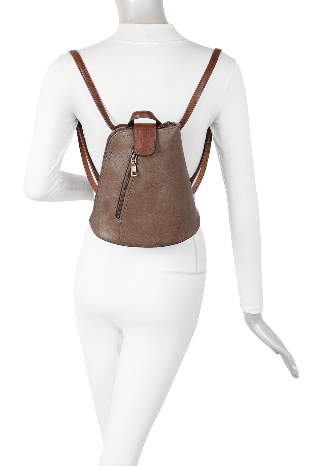 Fontanella Fashion Korra Two-Tone PU Leather Mini Rucksack Convertible Crossbody Bag