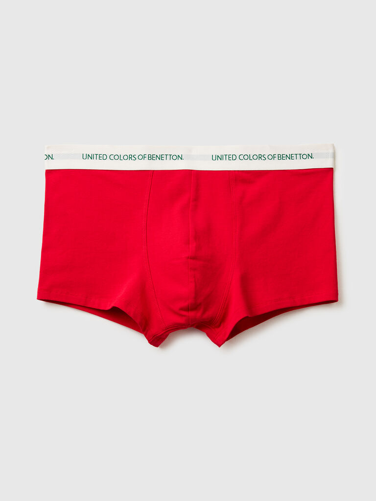 Red stretch cotton boxers