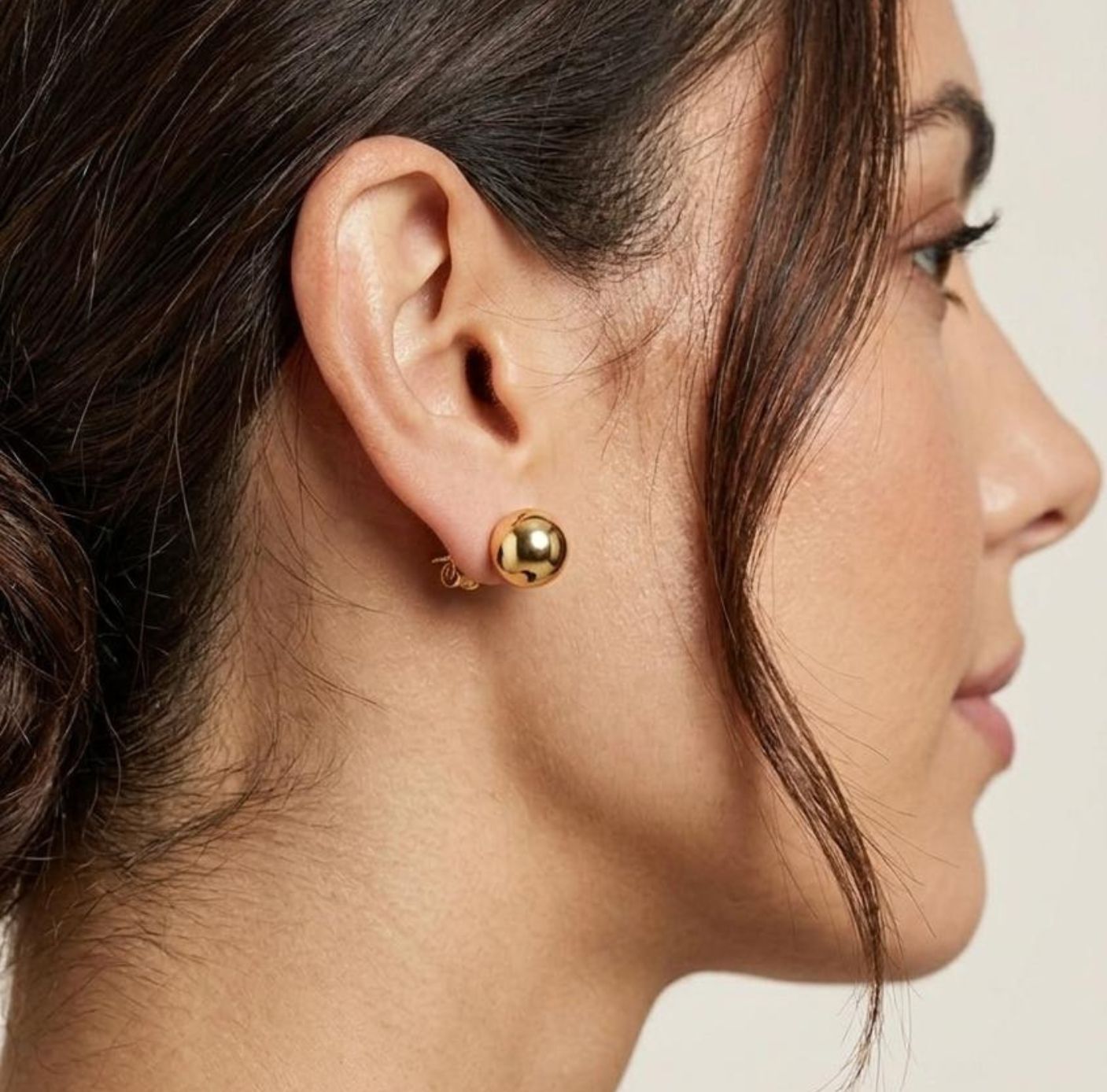 The Colourful Aura 18ct Gold Plated Classic Ball Stud Earrings