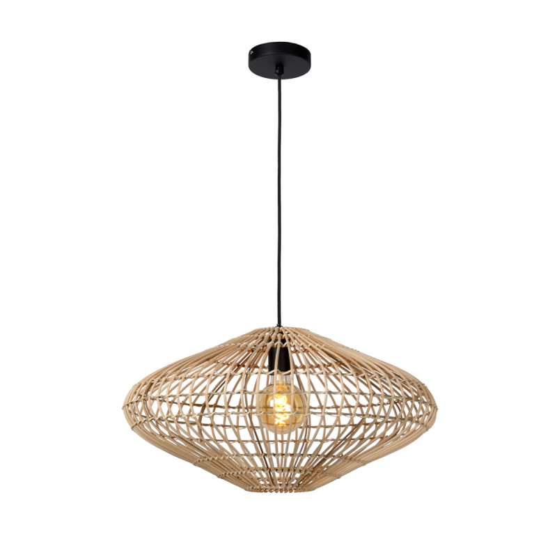 Suspension Magali bois clair E27 40 W Ø 56 cm LUCIDE