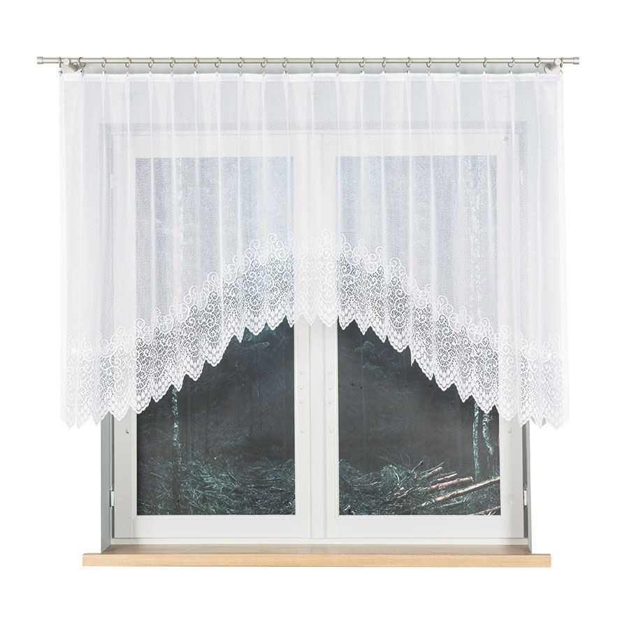 VIOLETTA - Firanka gotowa żakardowa z podcięciem na dole - 250x120 cm
