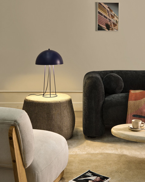 Metalowa lampa biurkowa niebieska 52 cm nowoczesny design