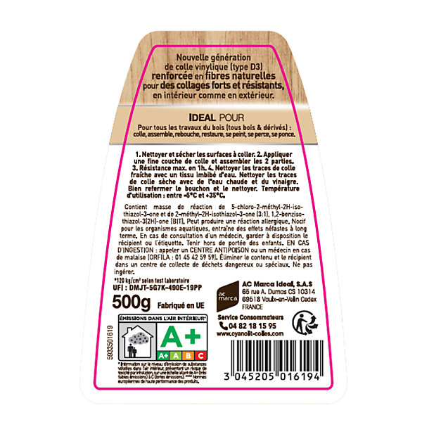 Colle à bois Cyanolit 125g collage renforcé
