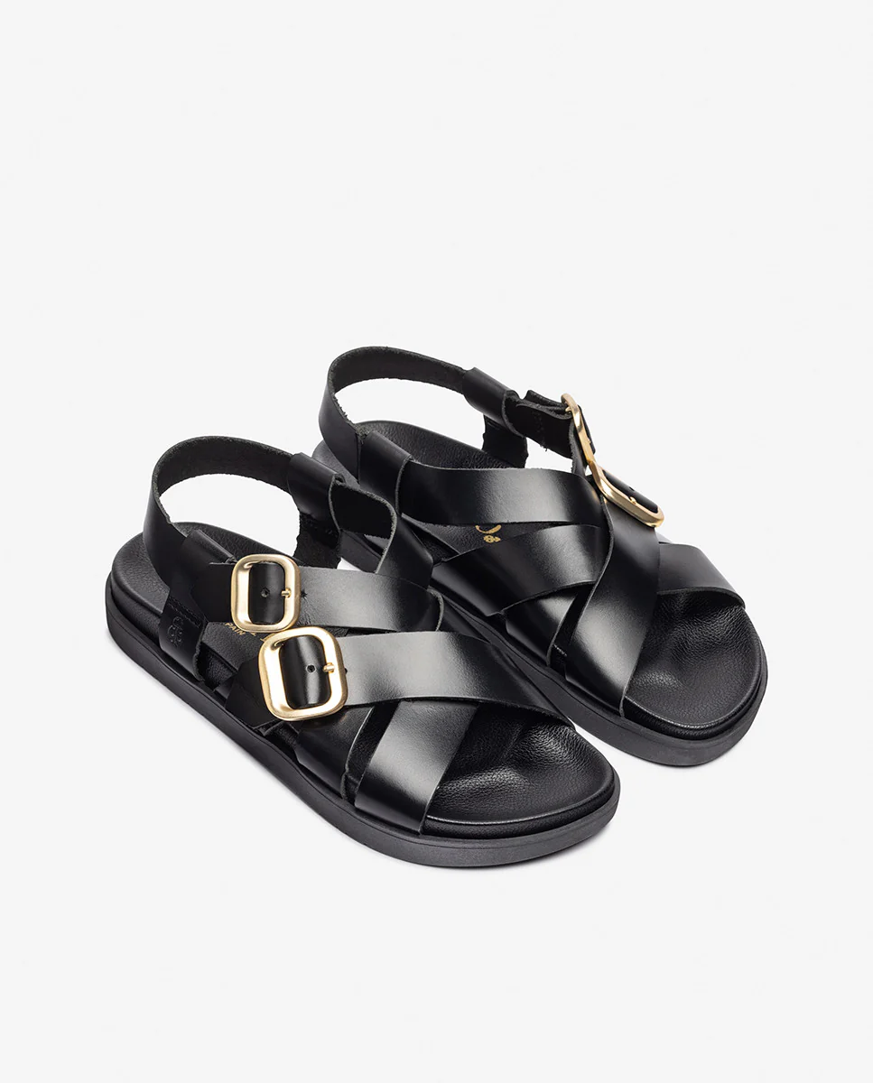 Sandalia plana MORENA-252 negro