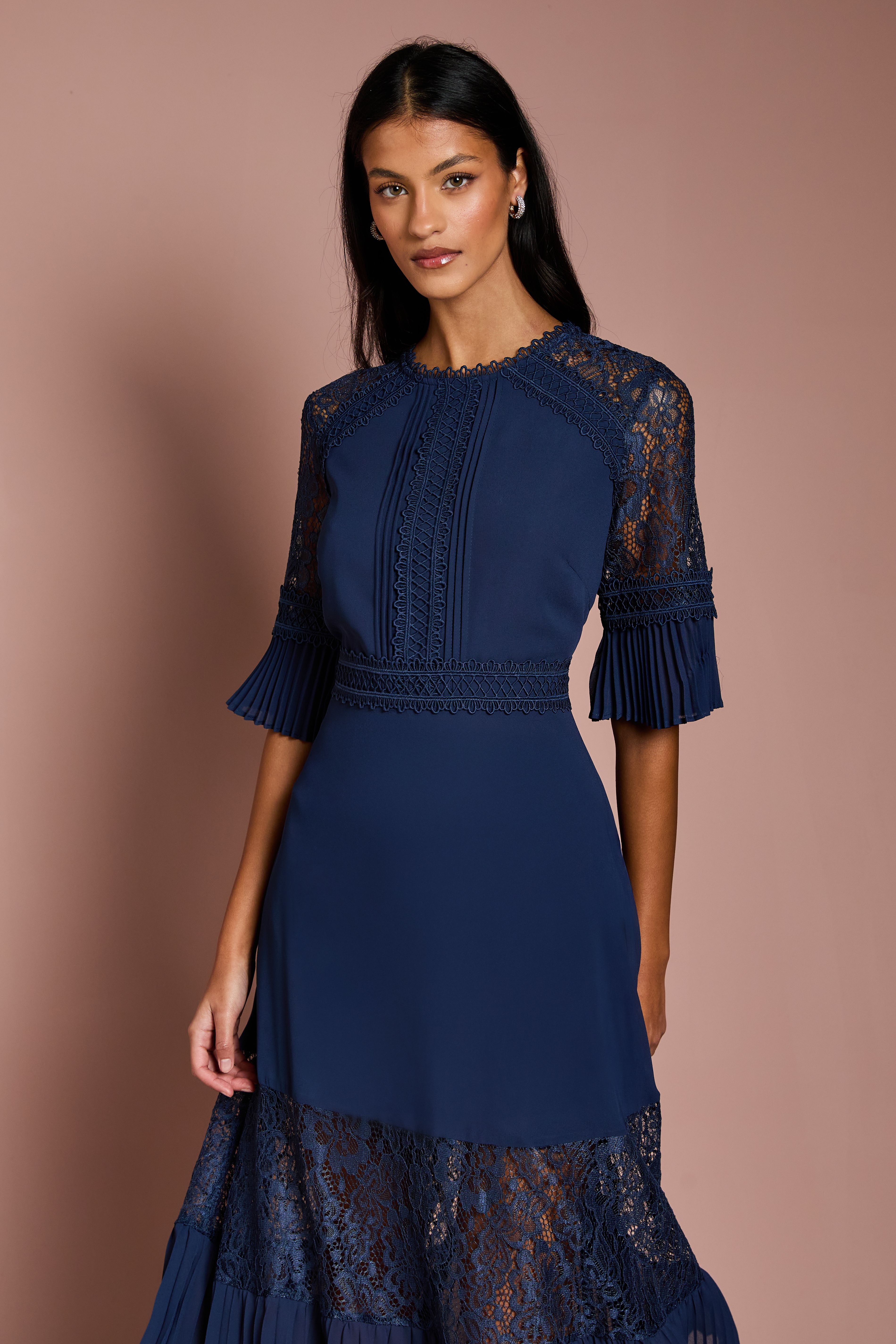 Coast Petite Lace Insert Midi Dress