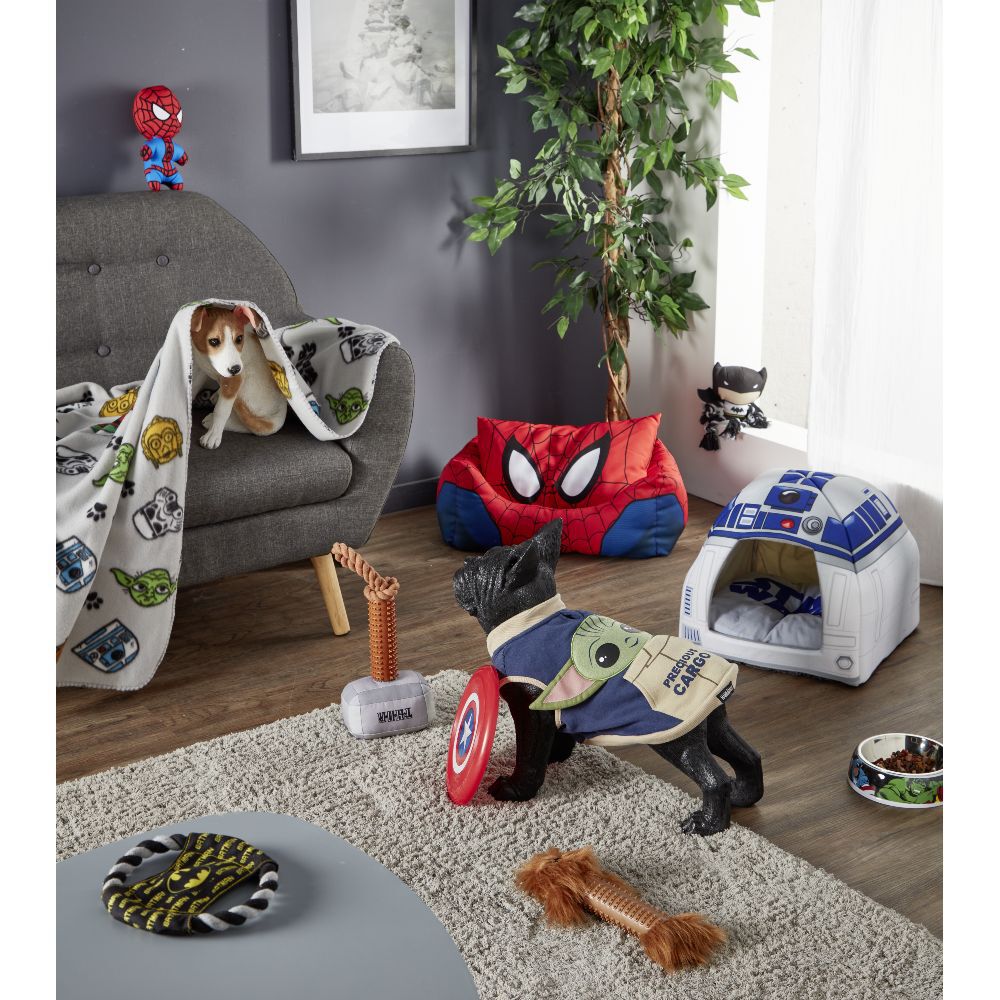 Jouet corde pour chien Batman noir blanc jaune Ø23cm