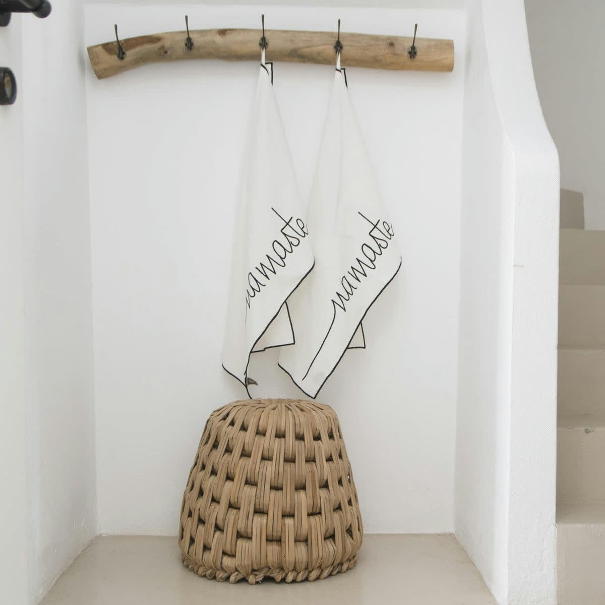 NAMASTE - Torchons (x2) coton  50x75 noir