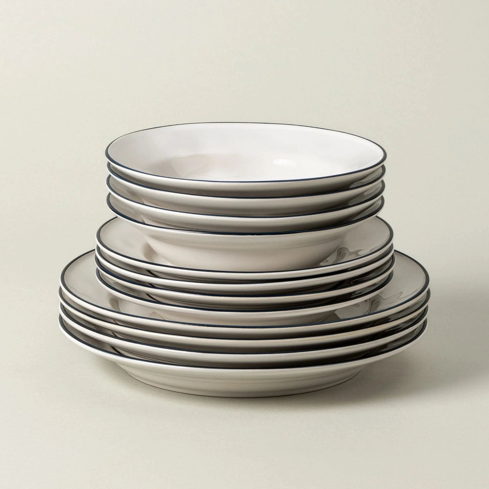 12-Piece Dinnerware Set with Soup/Pasta Plate Beja