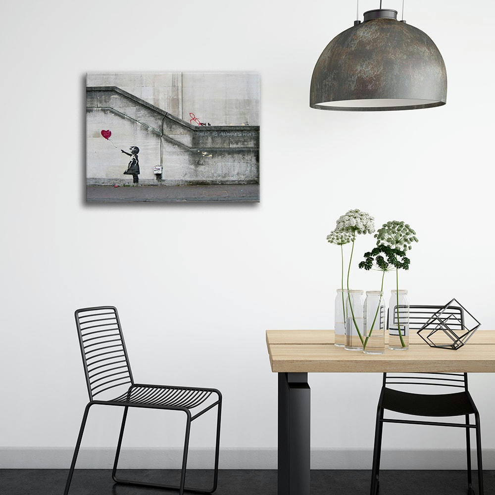 - Tableau fille avec ballon rouge Banksy 60x80cm