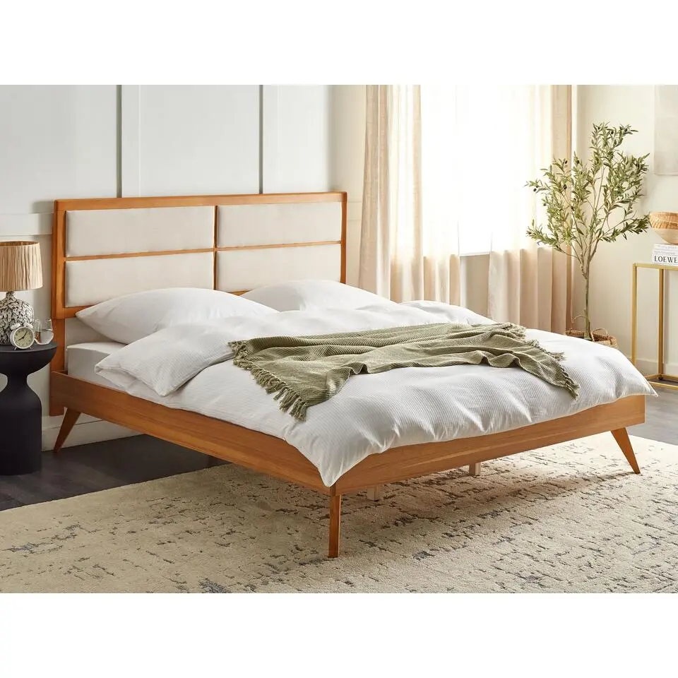 POISSY - Tweepersoonsbed - Lichthout - 180 x 200 cm - MDF