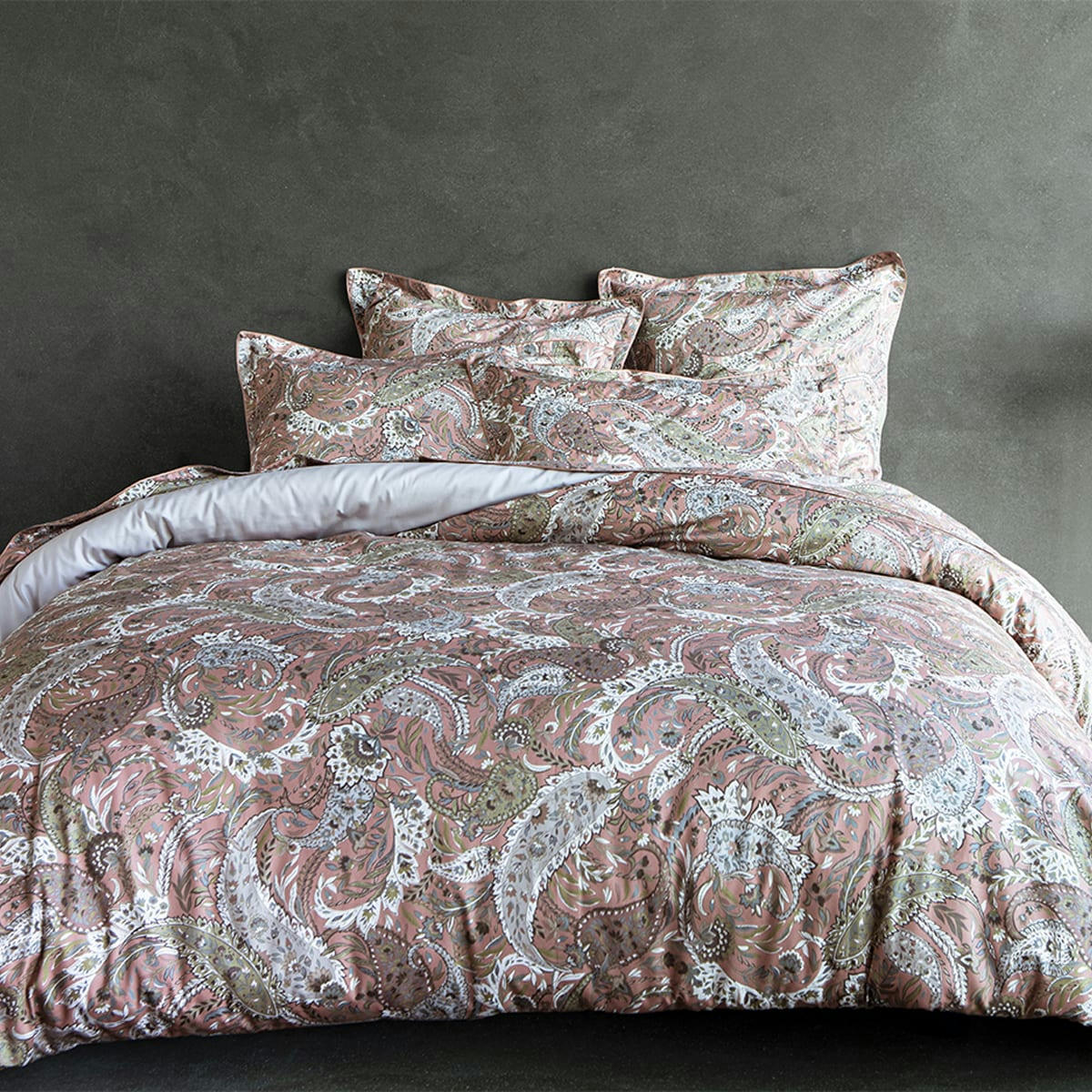 ZADIG - Housse de couette en satin de coton bio terre cuite 260x240