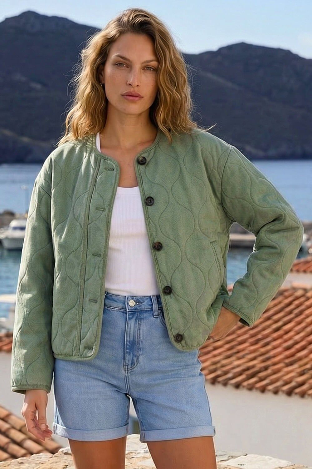 Roman Cotton Twill Quilted Jacket