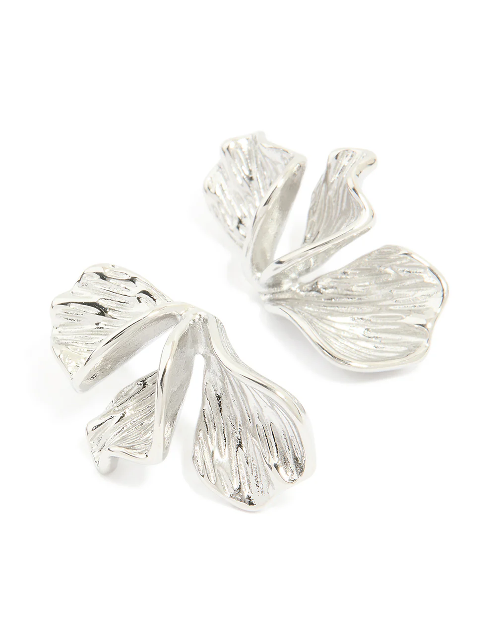 Waterproof Stainless Steel Flower Petal Fan Earrings