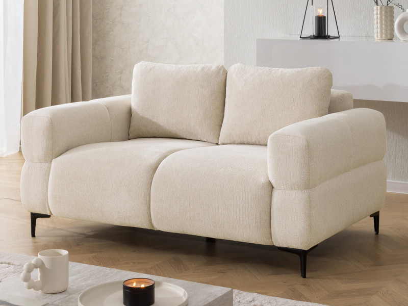 Ropez Helio sofa 2 osobowa nogi metalowe wysokie tkanina Aragon 03 kremowy