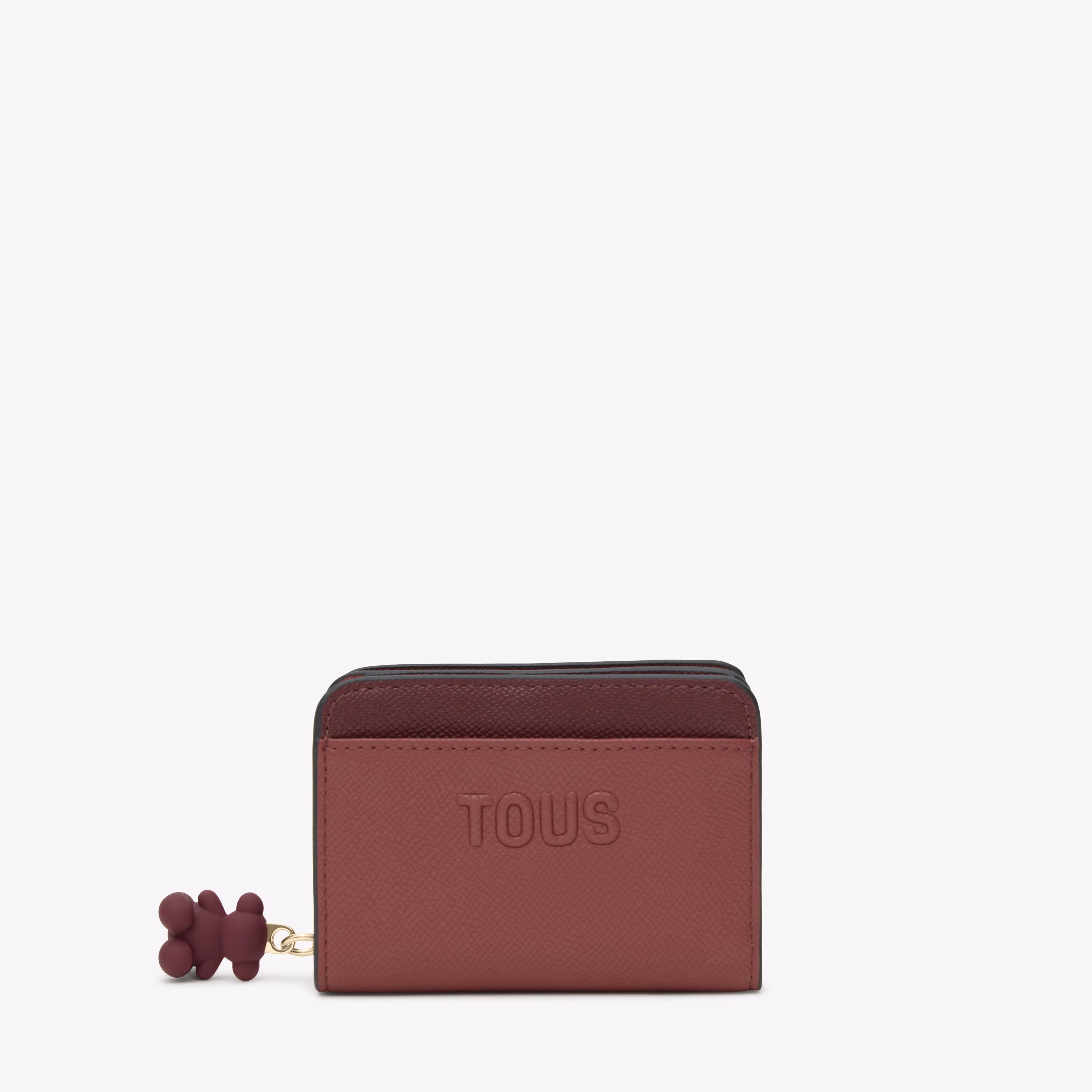 Cartera mediana burdeos TOUS Doble Audree Saffiano