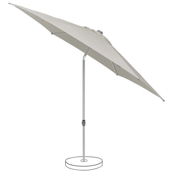 Sonnenschirm, LxH: 300x249 cm, grau