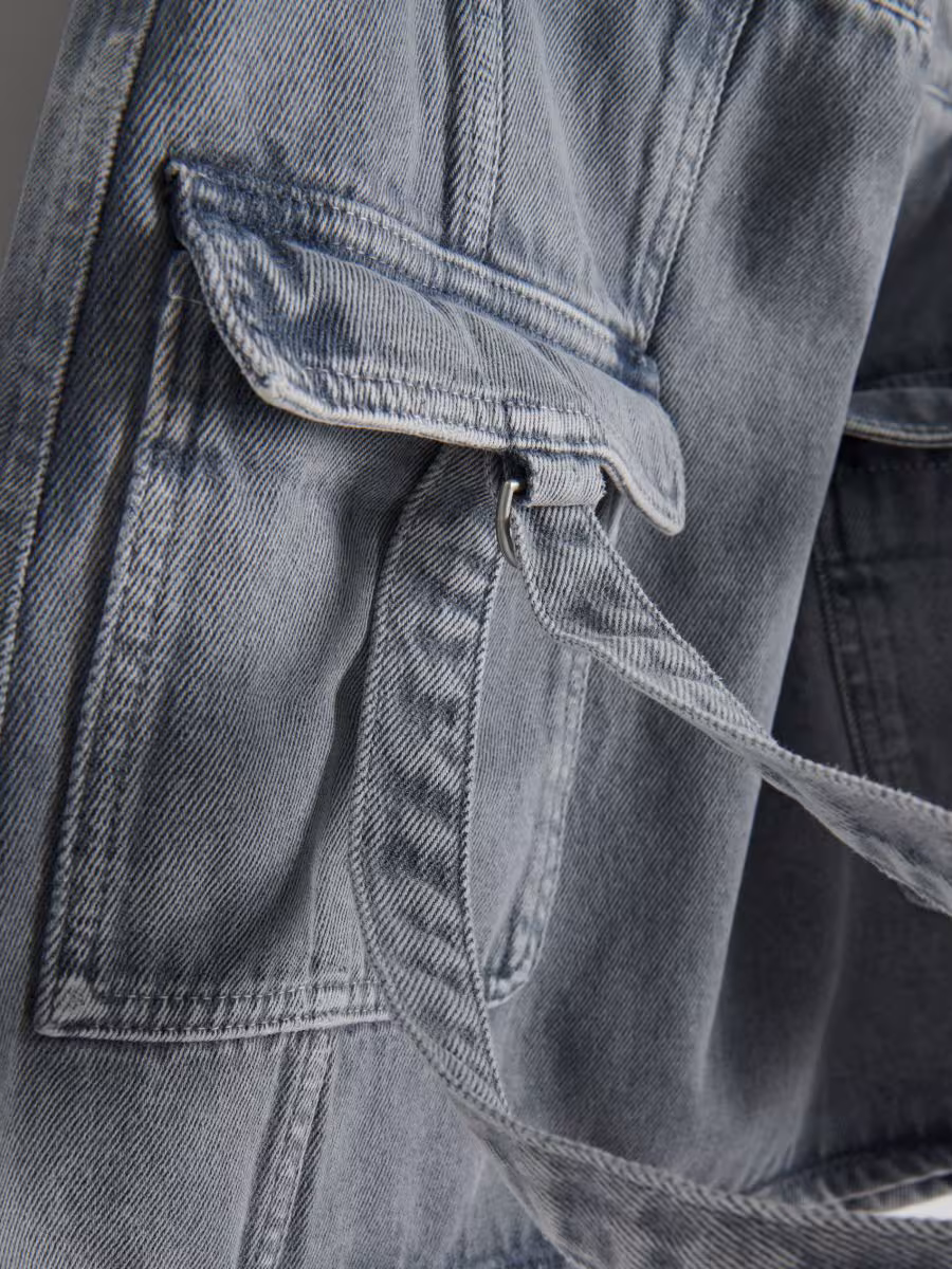 Cargo Style Denim Skirt