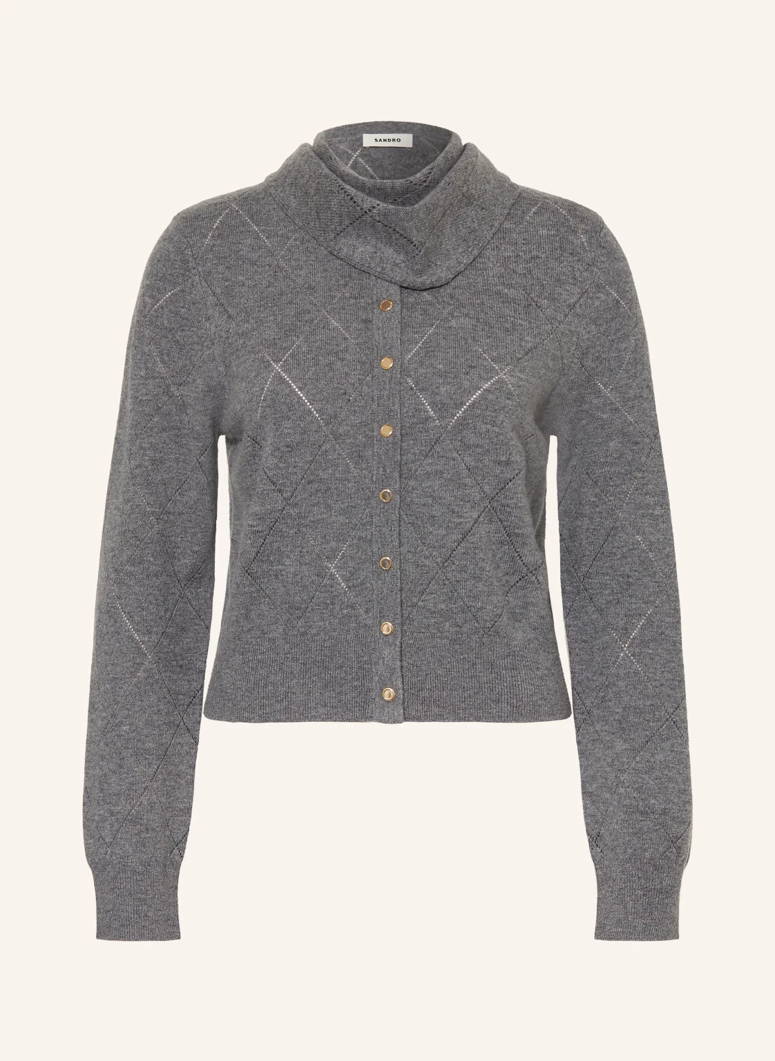 SANDRO Strickjacke mit abnehmbarem Schal