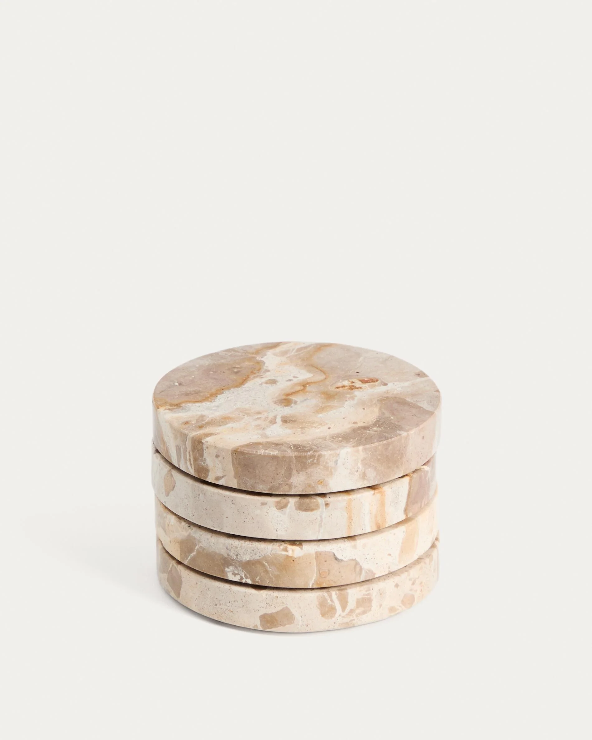 Set of 4 beige Malder marble coasters