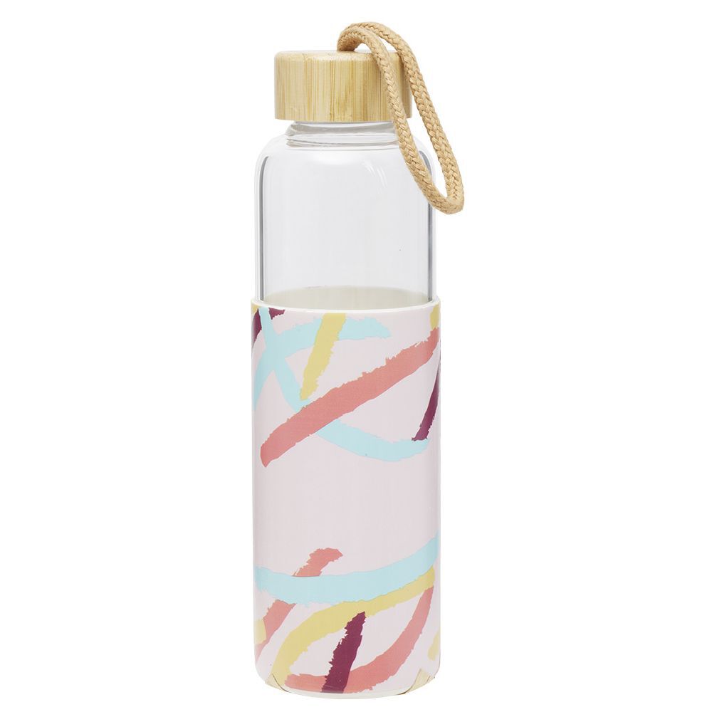 Bouteille en verre avec étui silicone antidérapant 550ml Ø6,6xH24cm