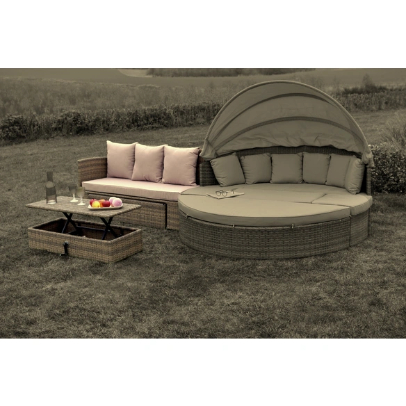 Gartenmöbelset »Riva«, 4 Sitzplätze, Aluminium/Kunststoffgeflecht, pulverbeschichtet