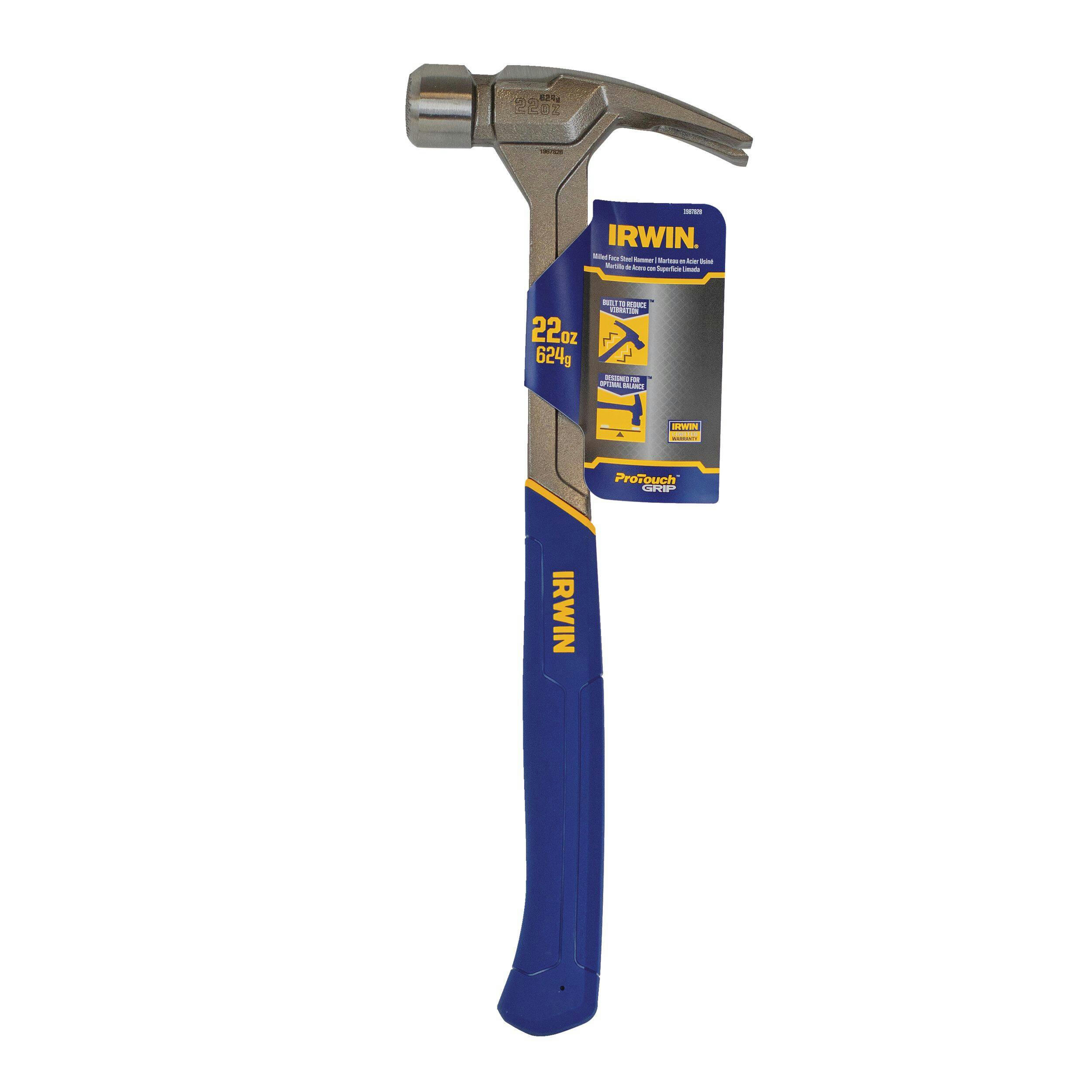Irwin 22-oz Rip Claw hammer with One Piece Steel Construction, Anti-Slip Handle, 1987828
