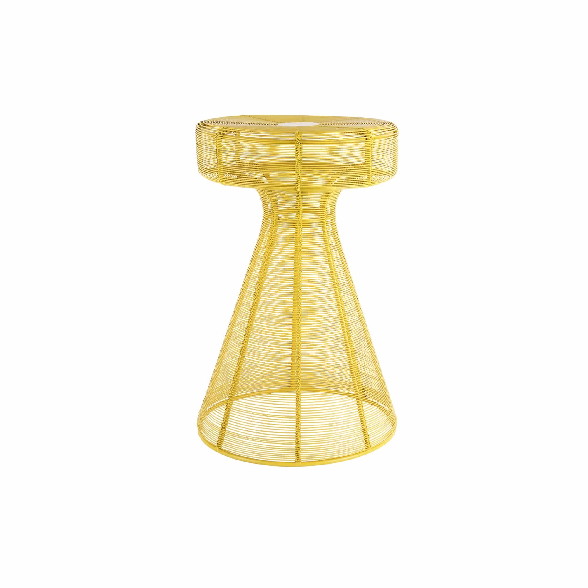 Leitmotiv bijzettafel Cuerda Corcho - geel - Ø30.5cm
