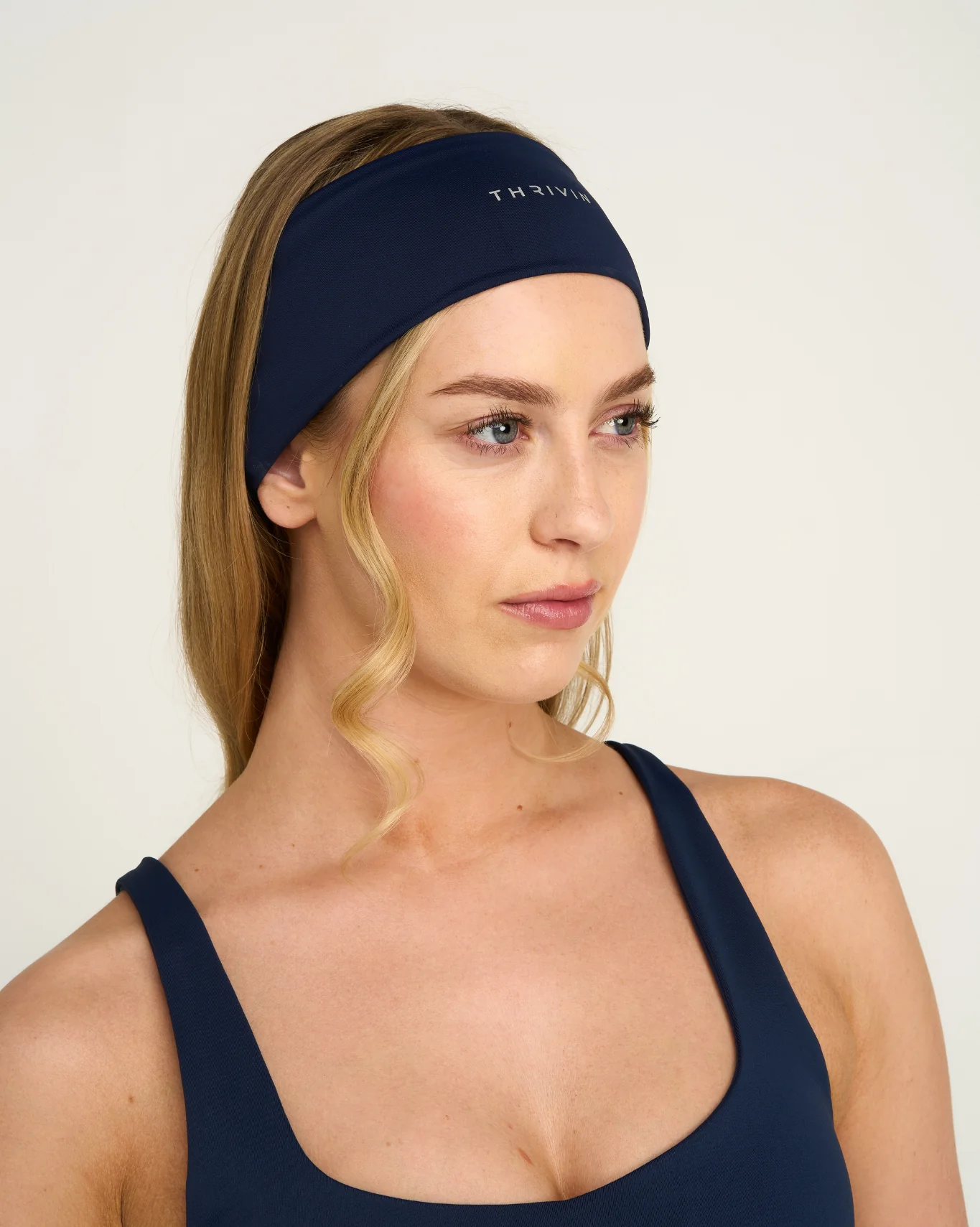 The Essential Collection Chrome Logo Headband | Midnight Navy