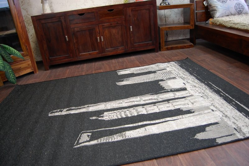 DYWAN SZNURKOWY SIZAL FLOORLUX 20240 czarny / srebrny160x230 cm