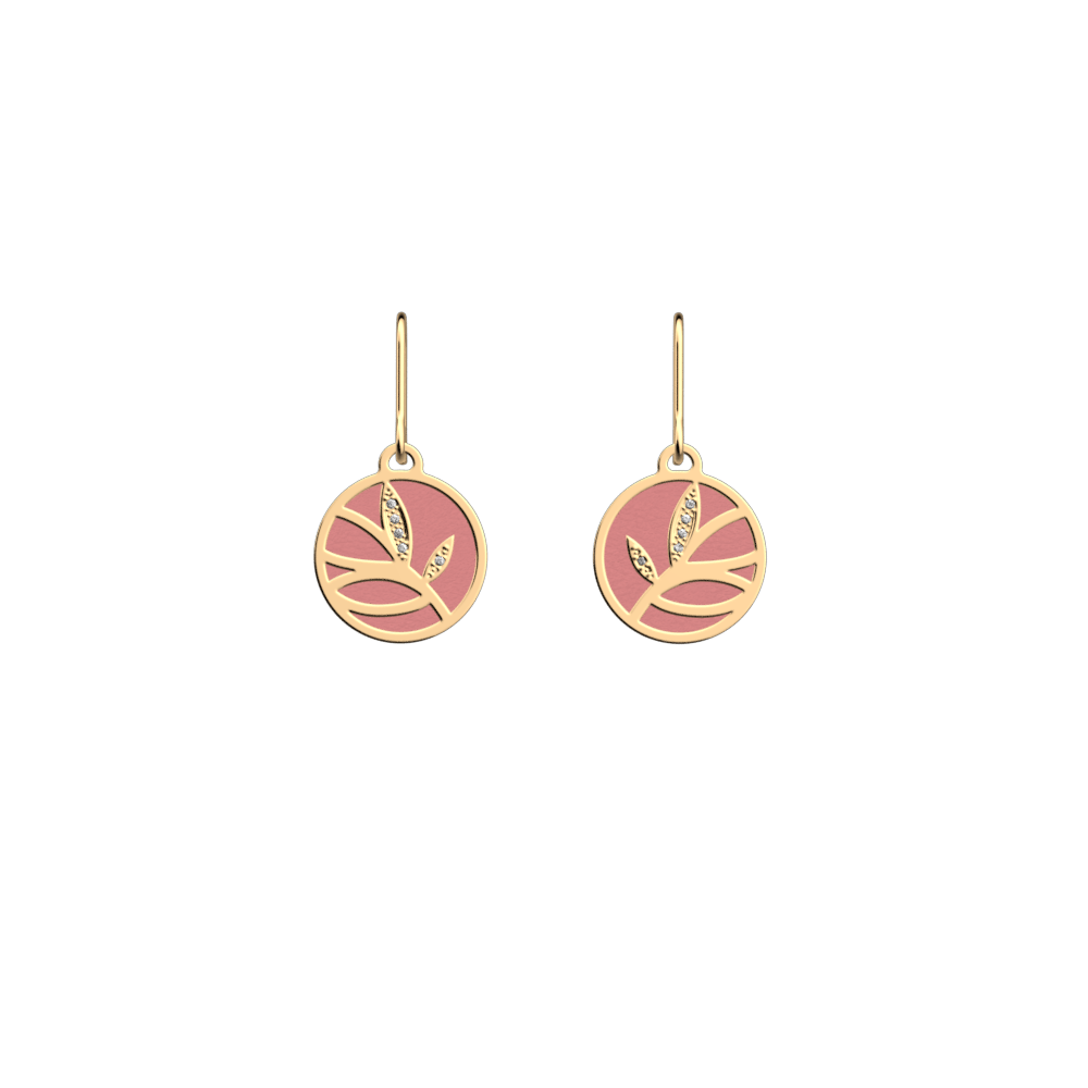 Boucles d'oreilles Arbre de Vie, cuirs réversibles Pétunia / églantine